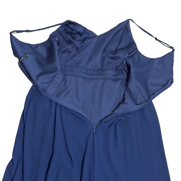 INA (i:na) Navy Lace Spaghetti Strap Long Gown - Picture 10 of 16